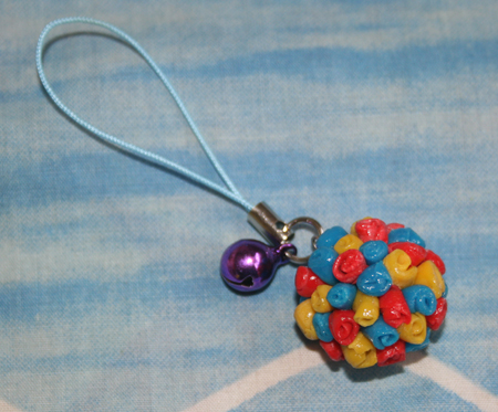 Flower Ball Handphone Strap with bell